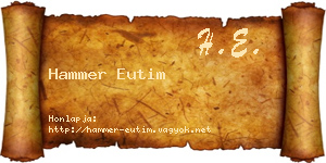 Hammer Eutim névjegykártya